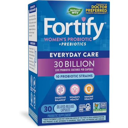 Nature's Way Fortify Probiotics for Women + Prebiotic, Digestive*, Immune*, and Vaginal Nature's WayBuy Supplements Australia