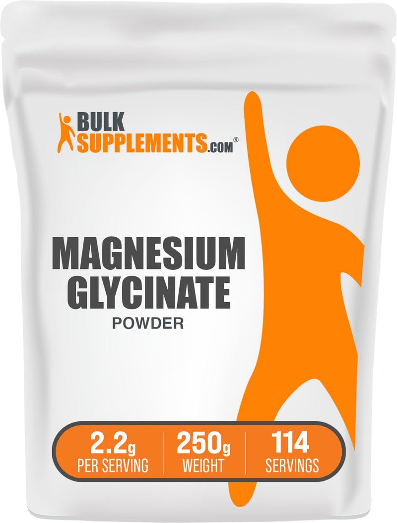 BulkSupplements.com Magnesium Glycinate Powder - Magnesium Glycinate 300mg, Highly Absorbable - Gluten Free, 2.2g per Serving, 250g (8.8 oz) (Pack of 1) BulkSupplementsBuy Supplements Australia
