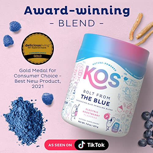 KOS USDA Organic Energizing Blue Spirulina Blend - 70 mg Organic Caffeine, B-Complex KOSBuy Supplements Australia