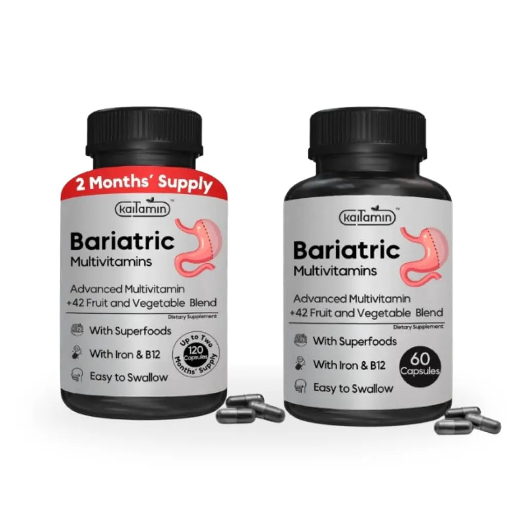 Bariatric Multivitamin with Iron - Easy-to-Swallow Capsule for Post Bariatric Surgery - Post Sleeve and Post Bypass KaitaminBuy Supplements Australia