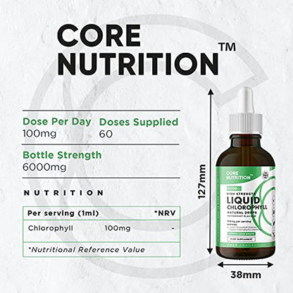 Core Nutrition Liquid Chlorophyll Drops for Water - 2 Fl. Oz for 60 Servings - 2 Month Supply Core NutritionBuy Supplements Australia