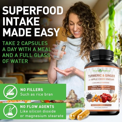 PIUS NATURE Turmeric Curcumin and Ginger with Apple Cider Vinegar, USDA Organic PIUS NATUREBuy Supplements Australia