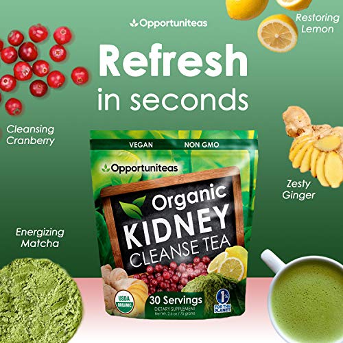 Opportuniteas Organic Kidney Detox Tea- Matcha Green Tea, Cranberry, Lemon & Ginger OpportuniteasBuy Supplements Australia