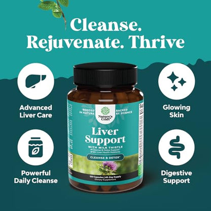 Liver Cleanse Detox & Repair Formula - Herbal Liver Support Supplement with Milk Thistle Natures CraftBuy Supplements Australia