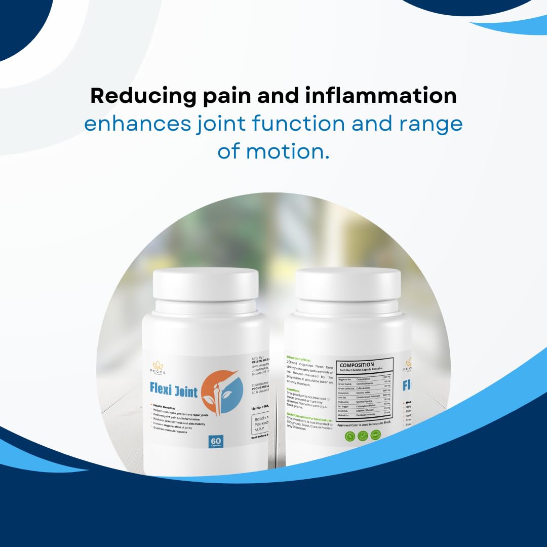 PECOS WELLNESS Flexi Joint Supplement for Joint Health, 60 Capsules, Supports Mobility and Joint Protection PECOS WELLNESSBuy Supplements Australia