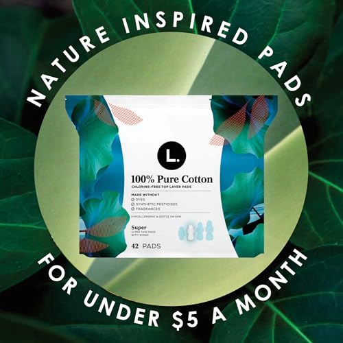 L. Pure Cotton Topsheet Pads for Women, Regular Absorbency, Ultra Thin Pads with Wings L.Buy Supplements Australia