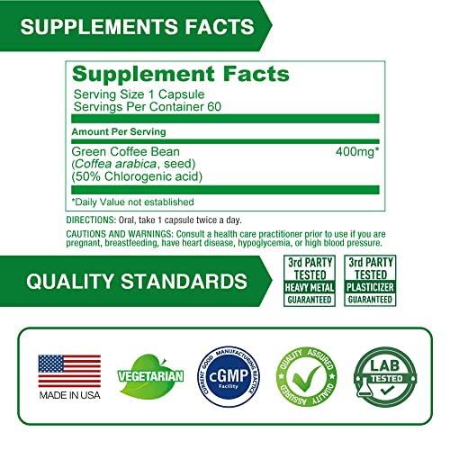 Lovita High-Potency Green Coffee Extract: 1600mg Equivalent, 50% Chlorogenic Acid LovitaBuy Supplements Australia