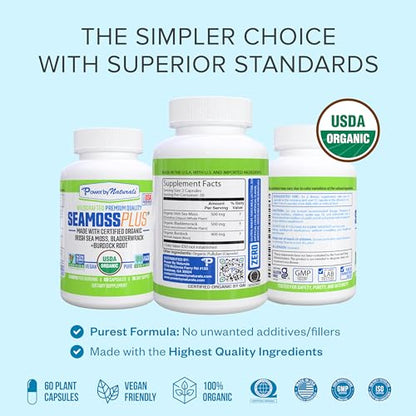 Power By Naturals Sea Moss Plus - USDA Certified Organic Wildcrafted Irish Seamoss Power By NaturalsBuy Supplements Australia