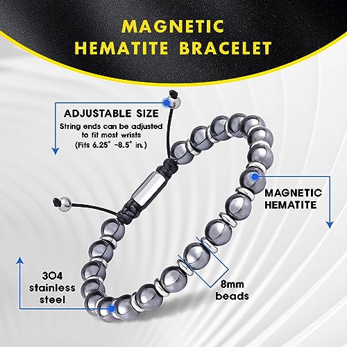 CARITATE Magnetic Hematite Bracelet for Women and Men, Healing Energy Beaded Bracelet CARITATEBuy Supplements Australia