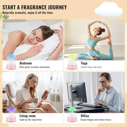 Rain Cloud Humidifier Water Drip with 5 Essential Oils, Cloud Diffuser with 7 Changing Colors Night Lights EvCZenBuy Supplements Australia