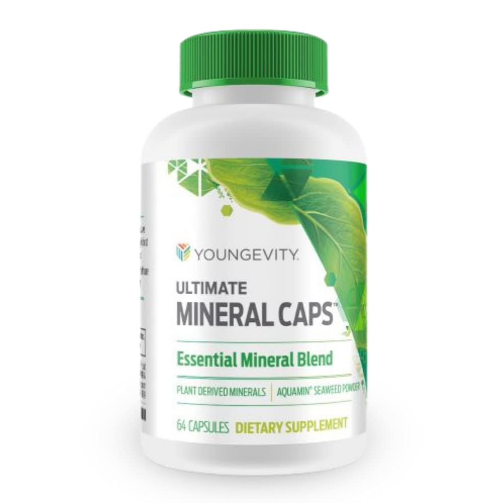 Youngevity Ultimate Mineral Caps™ - 70+ Essential Full Spectrum Trace Minerals - Nutrient-Dense, Derived from Humic & Aquamin Seaweed (64 Capsule) YoungevityBuy Supplements Australia