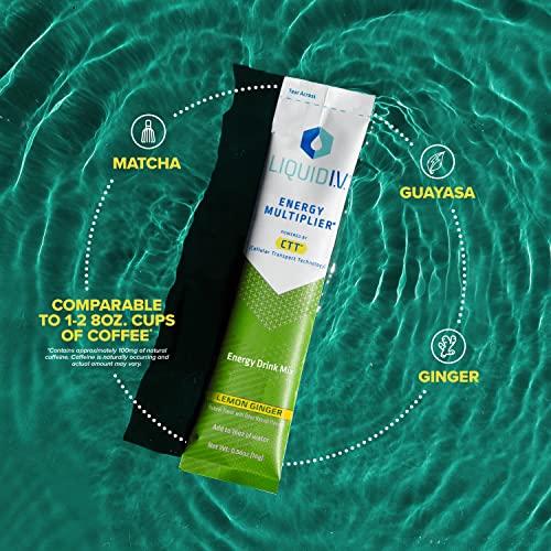 Liquid I.V. Hydration + Energy Multiplier - Lemon Ginger - Hydration Powder Packets Liquid I.V.Buy Supplements Australia