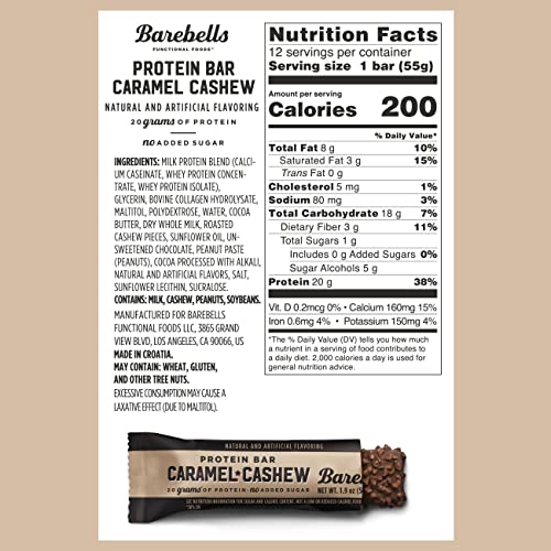 Barebells Protein Bars Caramel Cashew - 12 Count, 1.9oz Bars with 20g of High Protein BAREBELLSBuy Supplements Australia