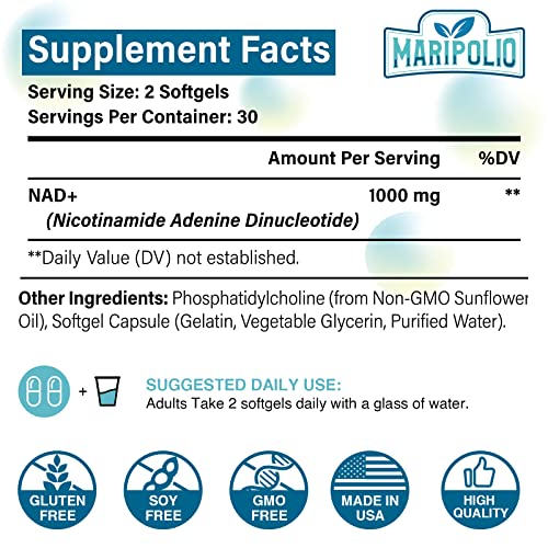 Liposomal NAD+ Supplement 1000 mg | Highest NAD Pontecy | Max Absorption | Pure NAD MaripolioBuy Supplements Australia