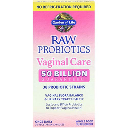 Raw Probiotics Vaginal Care, 30 Vegetarian Capsules - Garden of Life, promote yeast balance