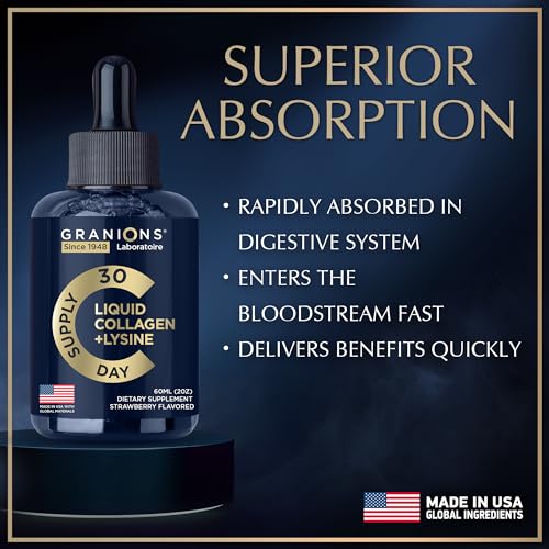 Liquid Collagen Peptides with Biotin and Lysine - Max Hair Skin and Nails Liquid Collagen GranionsBuy Supplements Australia