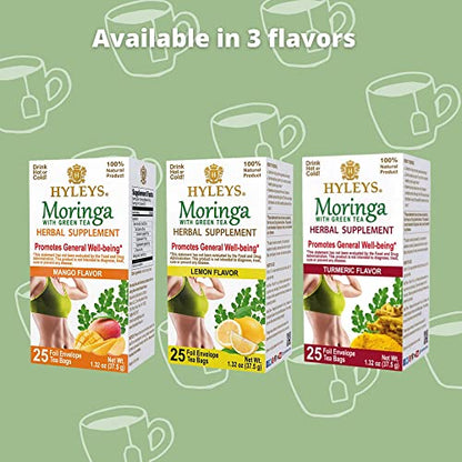 Hyleys Tea Moringa Oleifera with Mango Flavor - 25 Tea Bags (Miracle Tree Tea) HYLEYSBuy Supplements Australia
