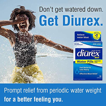 Diurex Max Water Pills - Maximum Strength Caffeine Free Diuretic - Relieve Water Bloat - 24 Count DiurexBuy Supplements Australia