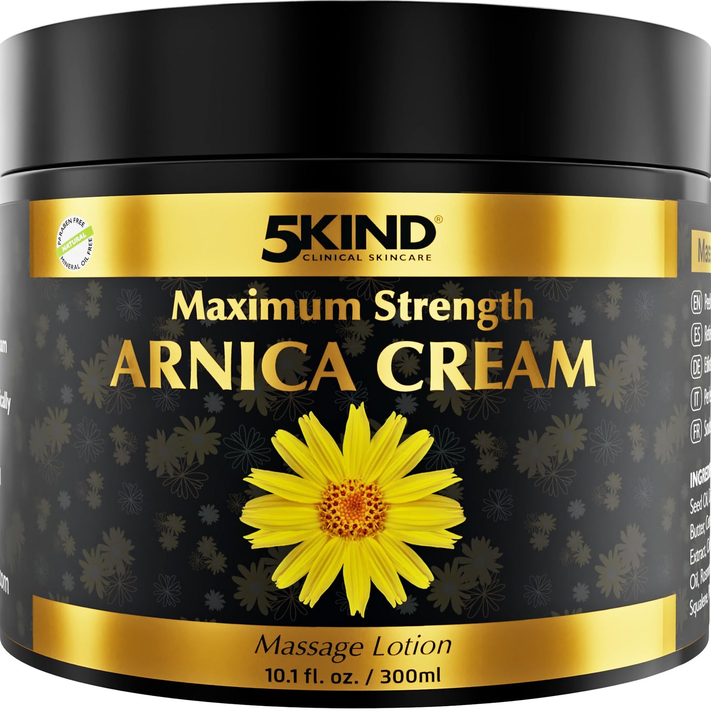 5kind Extra Strong Arnica Cream for Bruising and Swelling 10.1 Fl Oz - Arnica Bruise Cream Extra Strength Fast Healing Thin Skin - High Concentration Arnica Montana Extract for Bruises-Natural Formula - Maple Wellness Supplements