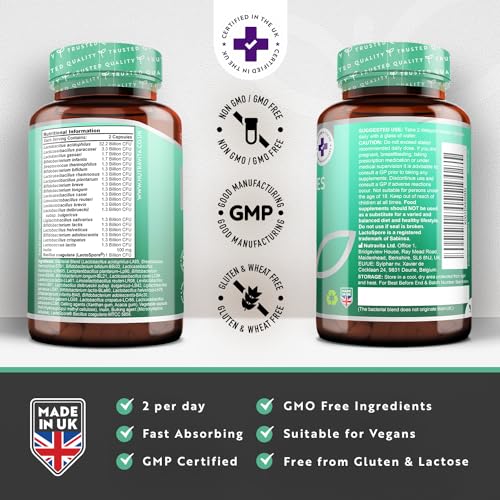 60 Billion CFU Probiotic Cultures - Scientifically Backed Lactospore® for Good Gut Flora - Maple Wellness Supplements