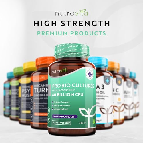60 Billion CFU Probiotic Cultures - Scientifically Backed Lactospore® for Good Gut Flora - Maple Wellness Supplements