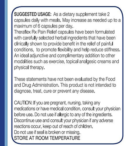 Theraflex RX® Capsules for Relief of Joint & Muscle Discomfort, Mobility and Healthy Inflammation Response with Patented Curcuwin® Turmeric Extract, Boswellia, Ashwaganda, 60 Capsules Theraflex RXBuy Supplements Australia