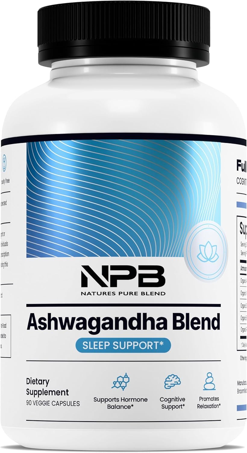 Nature's Pure Blend Ashwagandha Supplements – Organic Ashwagandha Root & Extract for Women and Men – Stress Relief, Sleep, and Mood Support – Athletic Performance & Focus Support – 60 Vegan Capsules Nature's Pure BlendBuy Supplements Australia