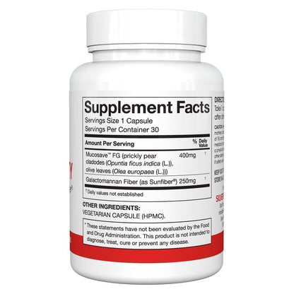 Silver Fern Regularity Digestive Supplement Capsules Brand - 1 Bottle = 30 Capsules = 30 Day Supply - Mucosave FG (Prickly Pear Polysaccharides & Olive Leaf Polyphenols) & SunFiber Silver FernBuy Supplements Australia