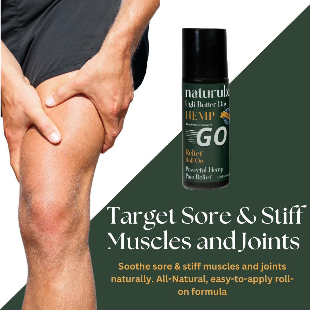 Ugli Butter Hemp Daytime Roll-On 3oz – Soothing Roll-On with Oregon-Grown Hemp, Capsaicin, Arnica & Turmeric for Back, Knee, Leg, Hip Soreness & Discomfort, Ideal for Neck & Shoulder Tightness NaturulzBuy Supplements Australia