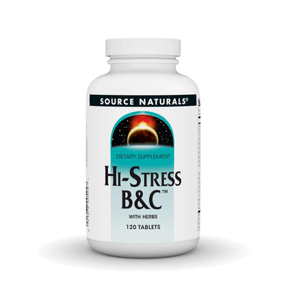 Source Naturals Hi-Stress B&C with Herbs - 120 Tablets Source NaturalsBuy Supplements Australia