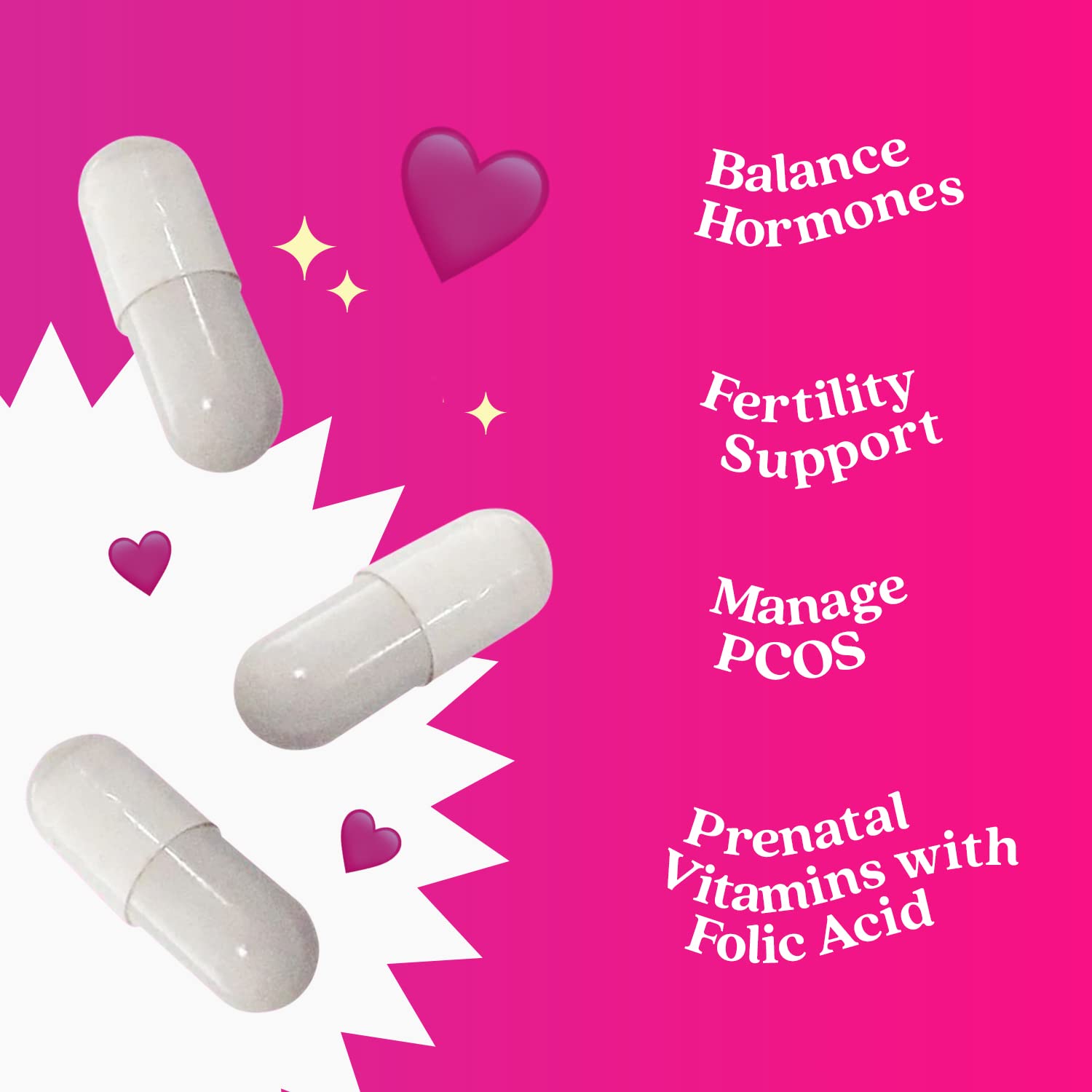 Myo-Inositol & D-Chiro Inositol Capsules with Folic Acid for PCOS | Prenatal Fertility BeLiveBuy Supplements Australia