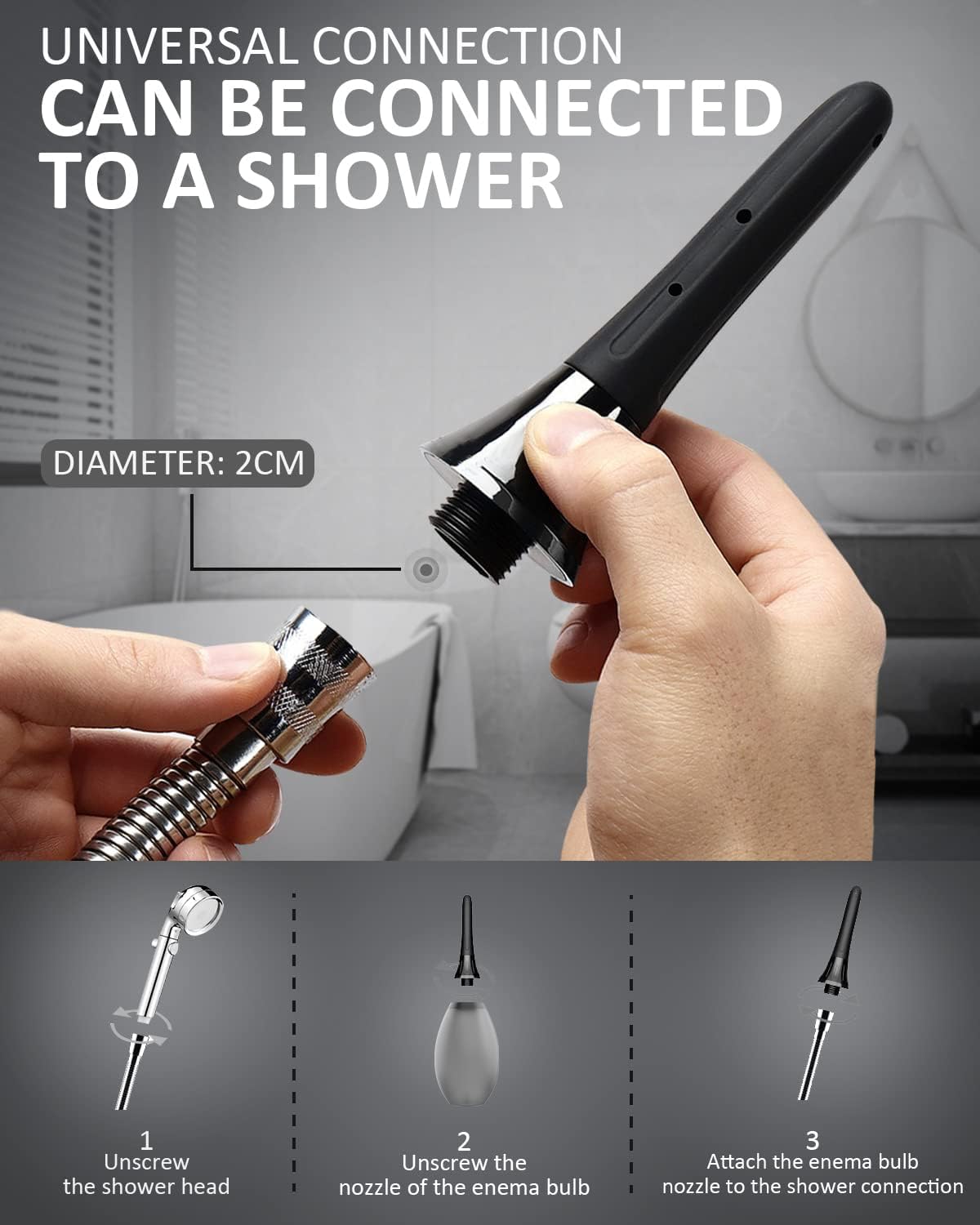 Onegreen Enema Douche Bulb Anti Back-Flow Portable Anal Douche Connected to Shower Hole OnegreenBuy Supplements Australia