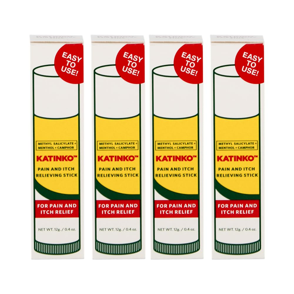 Katinko Pain and Itch Relieving Stick 12g - Effective for Muscle Strain, Neck Stiffness, Rheumatism, and Bruises (4) KatinkoBuy Supplements Australia
