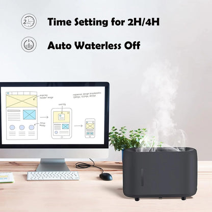 Flame Diffuser Humidifier 240ML for Essential Oils, Smart Timing with 7 Changeable Colors, Dual Mist AOSUMWITHUBuy Supplements Australia