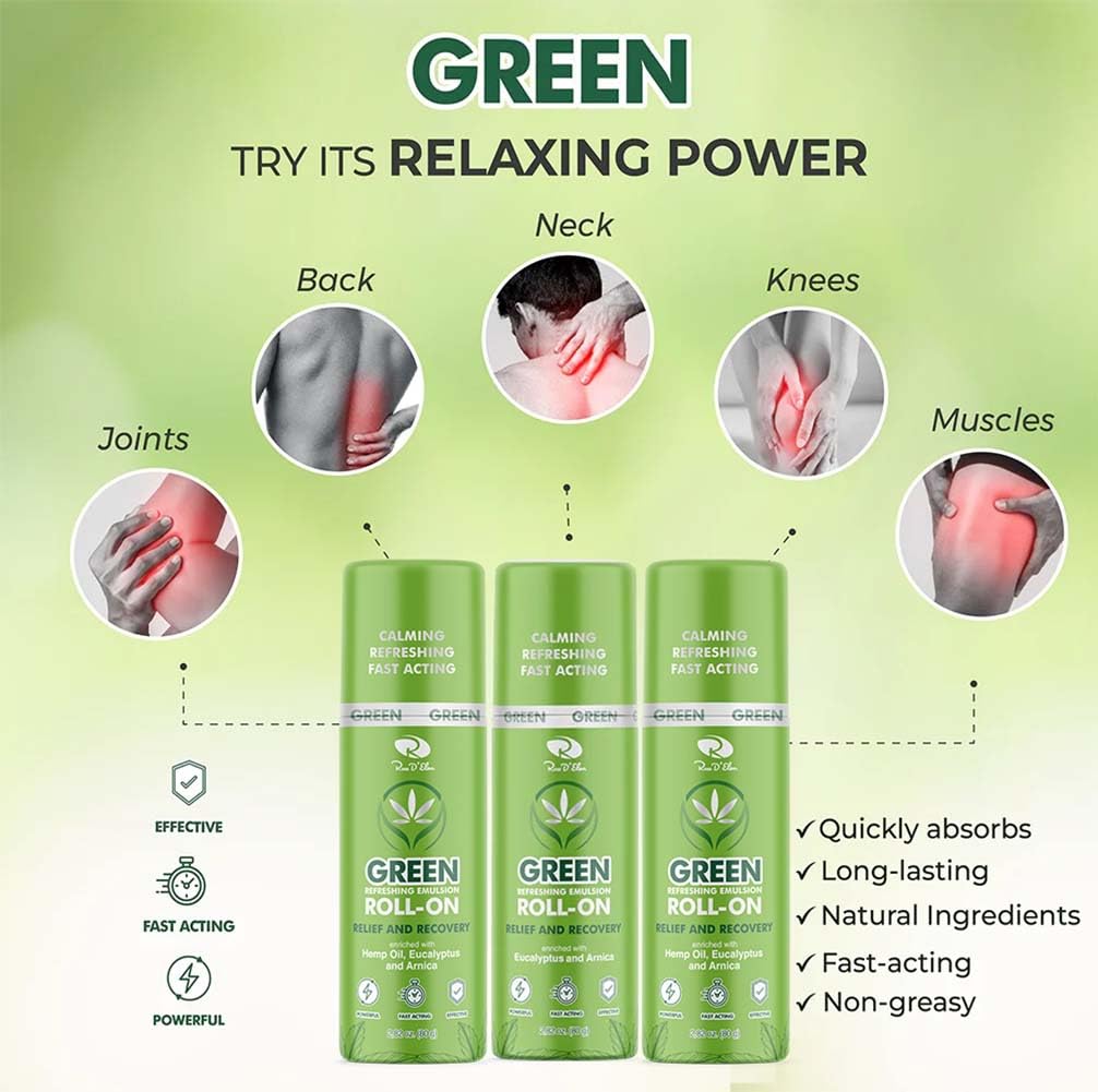 Ross D’Elen Green Menthol ROLL-ON 3-Pack ROSS D'ELENBuy Supplements Australia