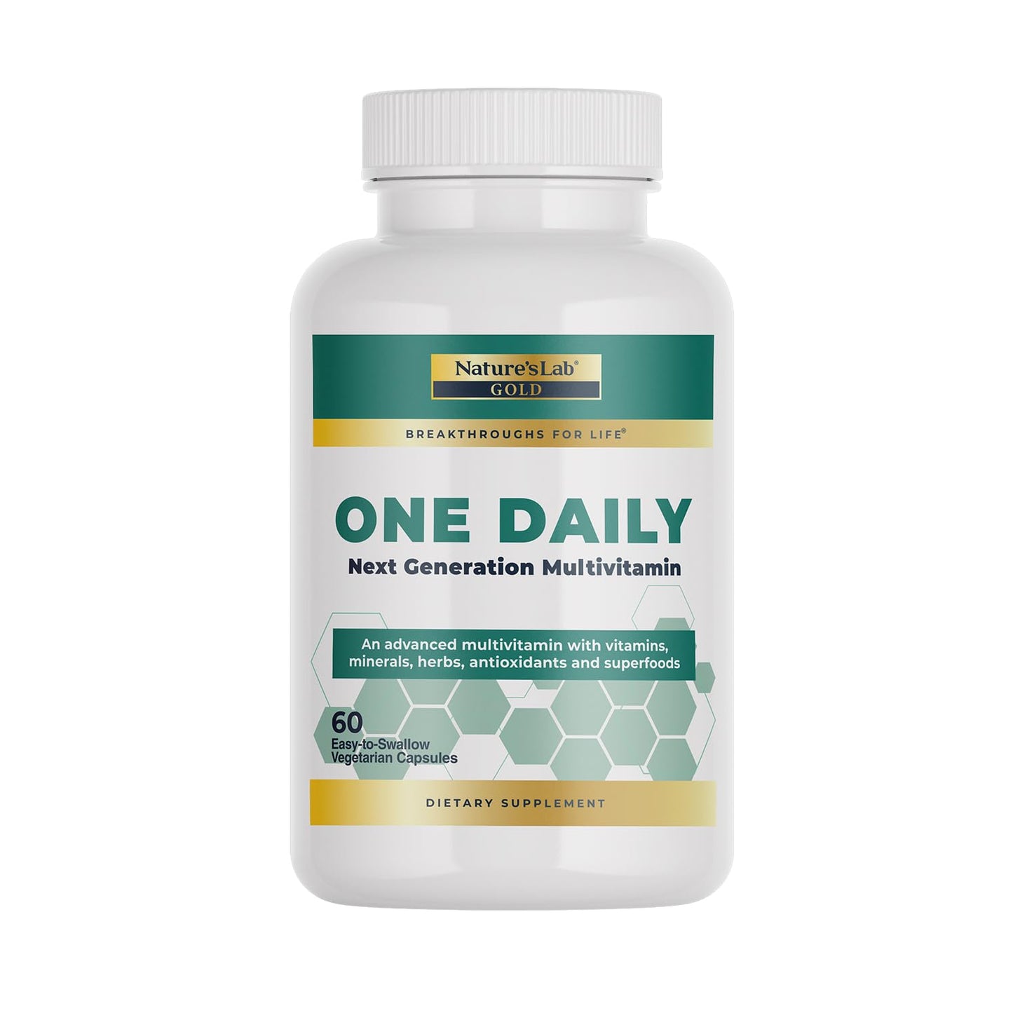 Nature's Lab Gold One Daily Multivitamin - Contains 19 Essential Vitamins & Minerals including Vitamin C, D3 & Zinc - 60 Capsules (2 Month Supply) Nature's LabBuy Supplements Australia