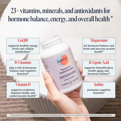 FullWell Women's Multivitamin - Daily Multivitamin for Reproductive Health - Supports Future Fertility, Hormone Balance & Overall Wellness - Antioxidant Blend - CoQ10 & PQQ - 90 Count (30 Servings) FullWellBuy Supplements Australia