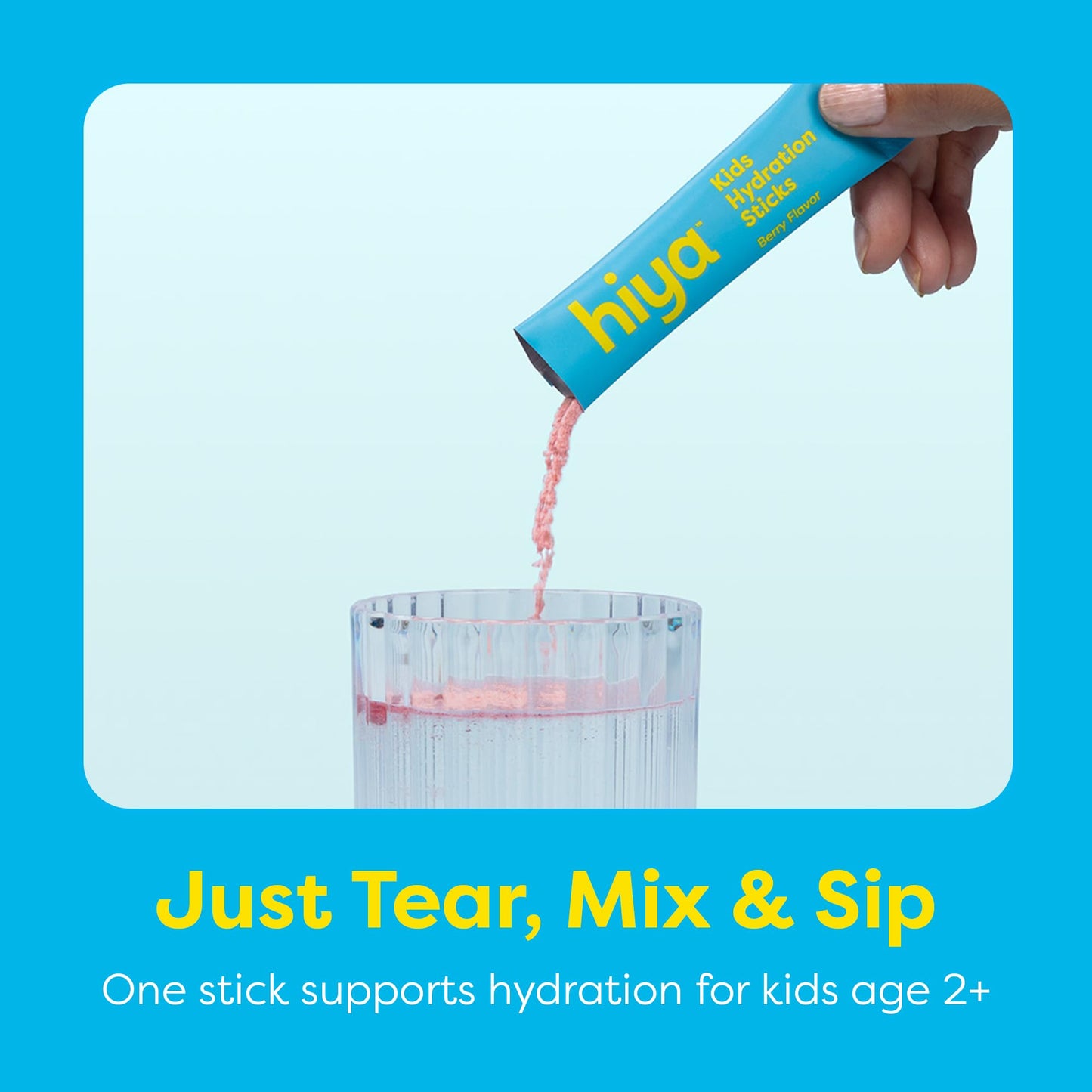Hiya Kids Hydration with Electrolytes - Zero Added Sugar Berry Flavored Kids Hydration Packets - 15 Sticks - Travel-Friendly Drink Mix for Children Ages 2+ HIYABuy Supplements Australia