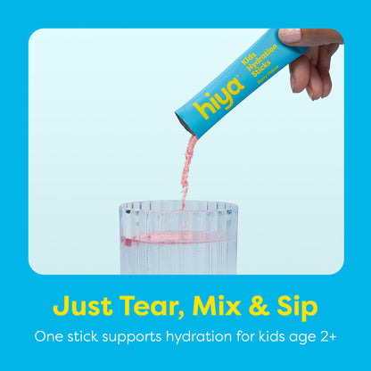 Hiya Kids Hydration with Electrolytes - Zero Added Sugar Berry Flavored Kids Hydration Packets - 15 Sticks - Travel-Friendly Drink Mix for Children Ages 2+ HIYABuy Supplements Australia