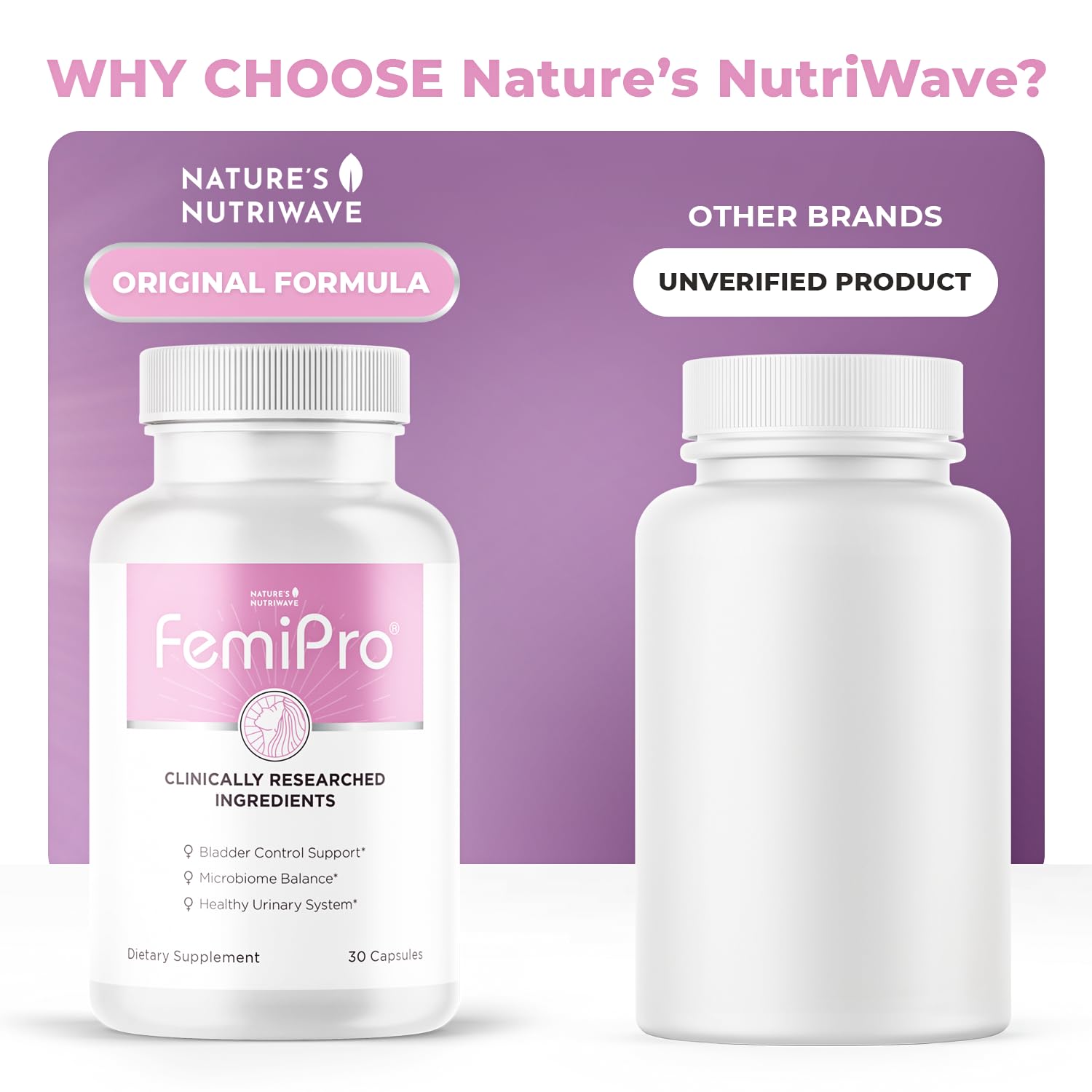Femipro Bladder Control Supplements for Women & Men, Natural Herb & Probiotic Blend, Supports Urinary Tract Health & Microbiome Balance | Made in USA Non-GMO, 30 Capsules, 1 Month Supply Nature’s NutriWaveBuy Supplements Australia