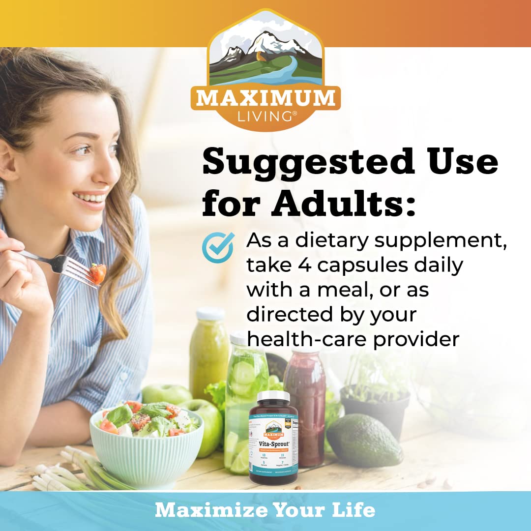 Maximum Living - Vita-Sprout Whole-Food Multivitamin & Phytonutrient Blend - 120 Capsules Maximum LivingBuy Supplements Australia