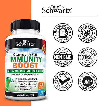 Immune Support Supplement with Vitamin C 1000mg Zinc Elderberry Extract Ginger BioSchwartzBuy Supplements Australia