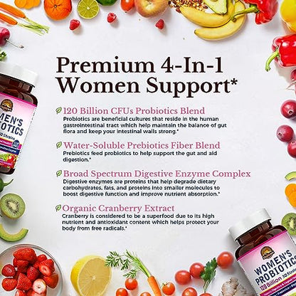 VITALITOWN Women's Probiotics 120 Billion CFUs 1 Daily, 30 Strains, with Prebiotics VITALITOWNBuy Supplements Australia