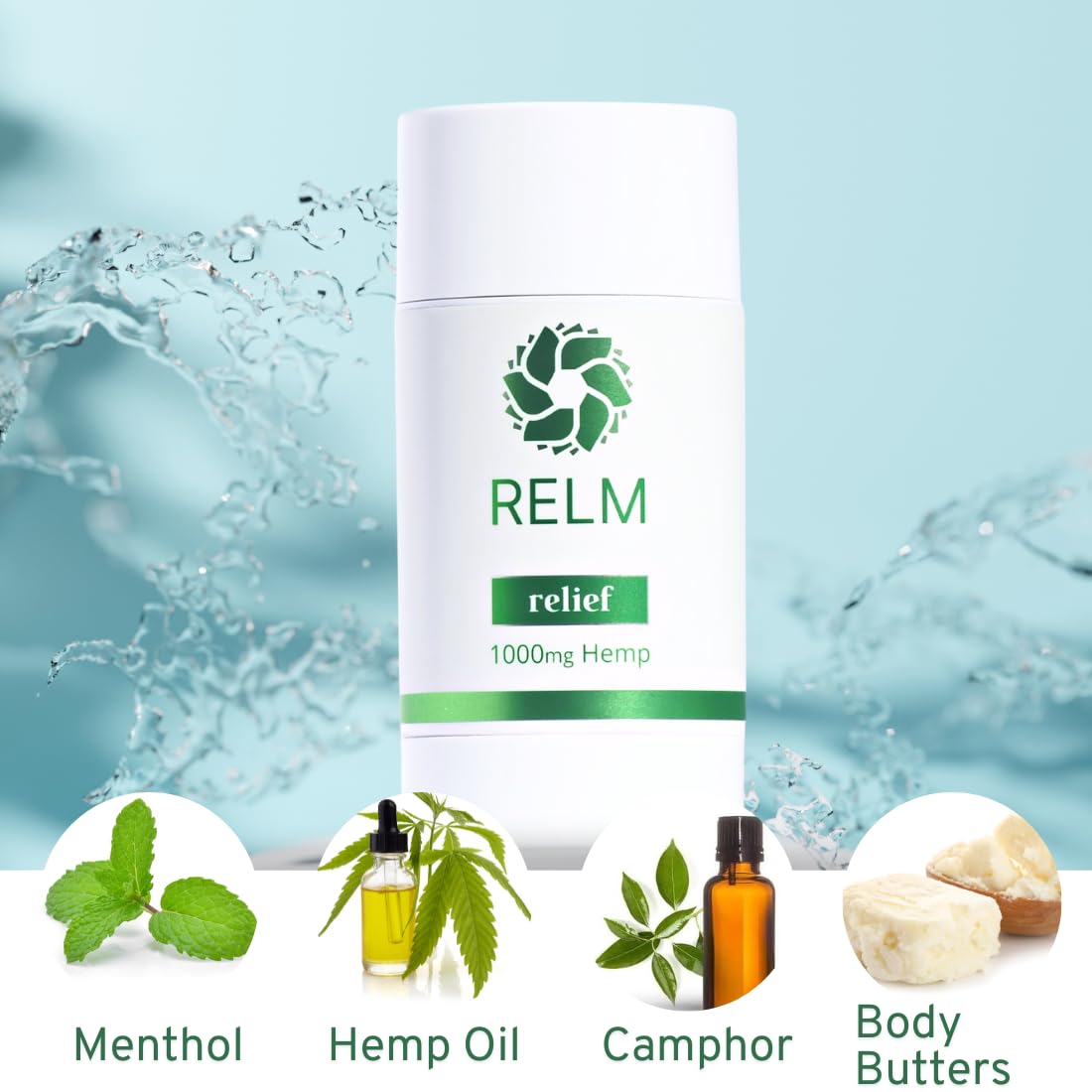 Hemp Relief Stick - Hemp Oil, Menthol & Camphor, Fast-Acting Relief for Muscles, Joints and Nerves - 3 oz Relm WellnessBuy Supplements Australia