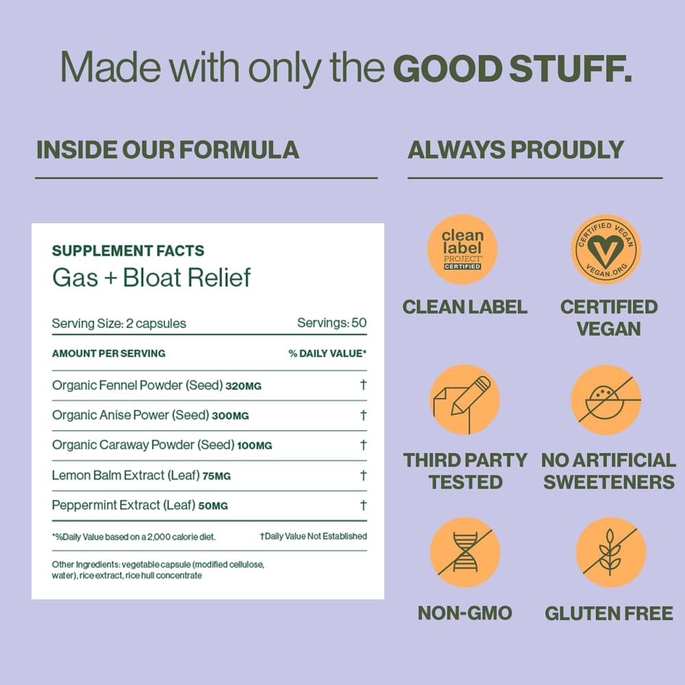 Hilma Natural Gas & Bloating Relief - with Lemon Balm, Fennel & Peppermint Leaf - Doctor HilmaBuy Supplements Australia