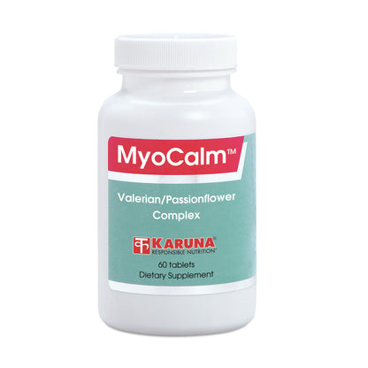 MyoCalm 60 Vegetarian Capsules | Valerian 175mg, Passion Flower 100mg, Black Cohosh 100mg, Calcium 75mg, Magnesium 75mg, b3(niacinamide), b6(Pyridoxine HCI) KarunaBuy Supplements Australia