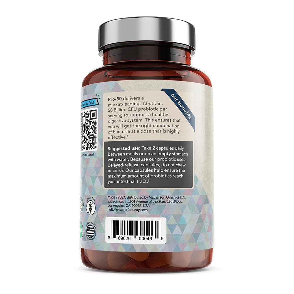 Vitamin Bounty Pro-50 Probiotics - 13 Probiotic Strains, Gut Health, Digestive Health Vitamin BountyBuy Supplements Australia