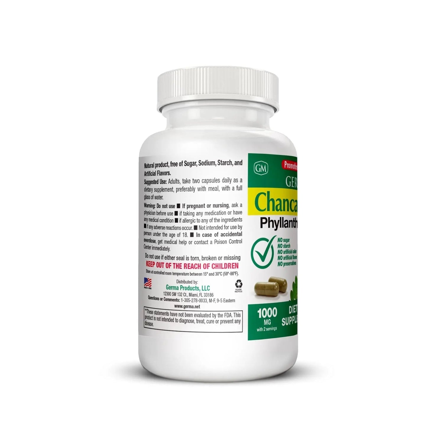 Germa Chanca Piedra Supplement – 500mg Phyllanthus Niruri – Traditional Stone Breaker Herb for Urinary & Kidney Support – Rainforest Botanical – 100% Natural Vegan Capsules, 100 Count GermaBuy Supplements Australia