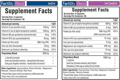One Month Supply Each-FERTILITY BLEND Supplement for MEN (60 Tablets) and FERTILITY BLEND Supplement for WOMEN (90 Tablets).by The Daily Wellness Co. Fertility BlendBuy Supplements Australia
