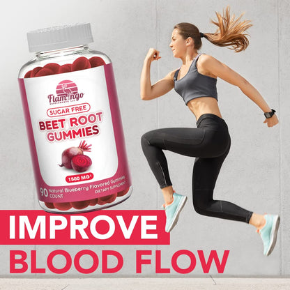 Sugar Free Nitric Oxide Beet Root Gummies (1500 mg)- Beet Root Chewables for Athletic Flamingo SupplementsBuy Supplements Australia